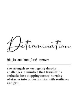 Determination Definition Poster Motivational Wall Art for Office & Grit
