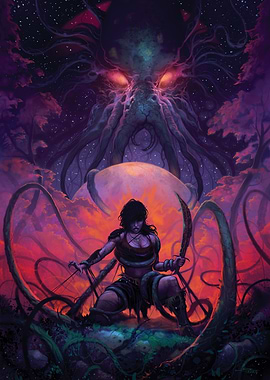 Barbarian Warrior VS Lovecraftian Cosmic Horror Cthulhu