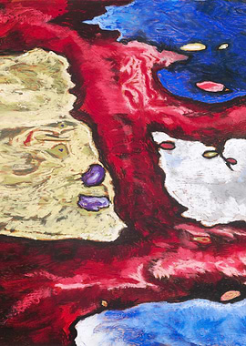 Abstract Painting Tree Forms and Water