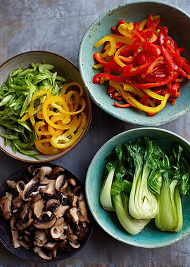 Fresh Vegetables in Bowls