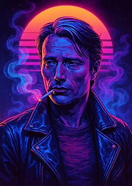 Mads Mikkelsen Retro Portrait