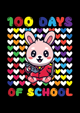 100 Days of School Bunny student