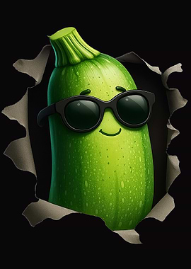 Cool Zucchini with Sunglasses