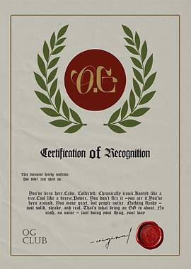 OG Club Certification of Recognition