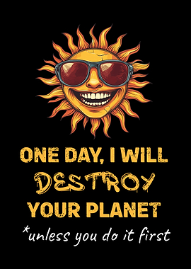 Sarcastic Environment Sun One Day I Will Destroy Your Planet