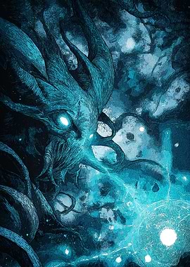 Cthulhu-like creature glowing