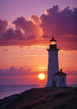 Lighthouse at Sunset
