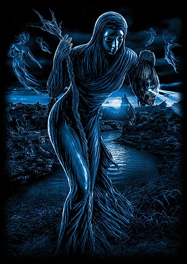 Mystical Blue Figure