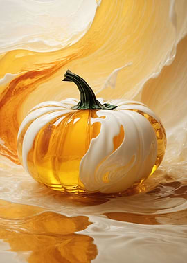 Abstract Orange Pumpkin - Modern Fall Art Print