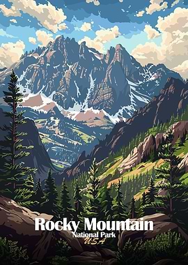 Rocky Mountain National Park Illustration
