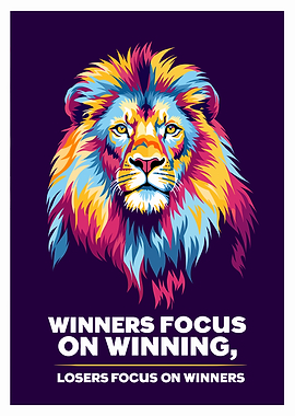 Colorful Lion Motivational Poster