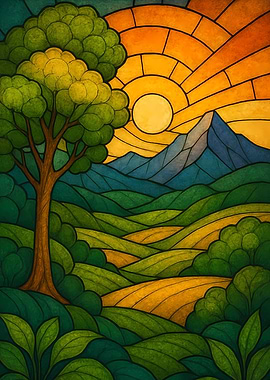 Stained Glass Landscape