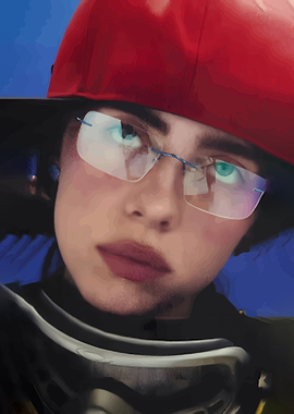 Woman with Red Cap and Goggles