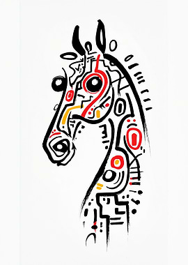 Abstract Horse Head Art