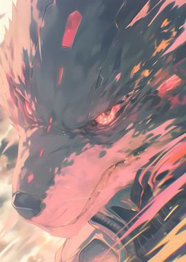 Cyberpunk Wolf Close-Up