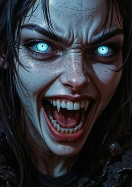 Vampire Woman with Glowing Eyes