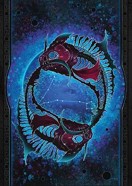 Dark horoscope Pisces - Fantasy illustration