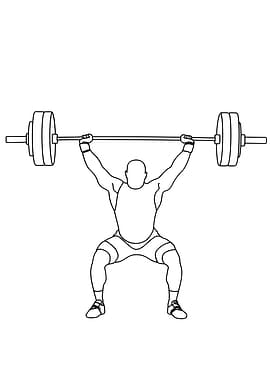 Weightlifter Minimalist Line Art