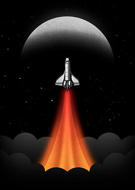 Space Shuttle Launching into Space