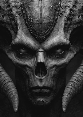 Monochrome Horned Demon