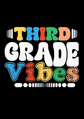 Third Grade Vibes Colorful Text Art