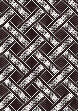 Batik Pattern with Diamonds and Lines