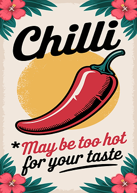 Chilli Pepper Retro Poster