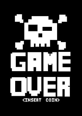 Pixelated Game Over Skull