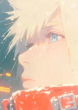 Anime Character in Rain