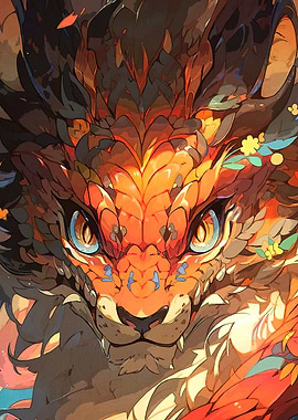 Floral Dragon Close-Up