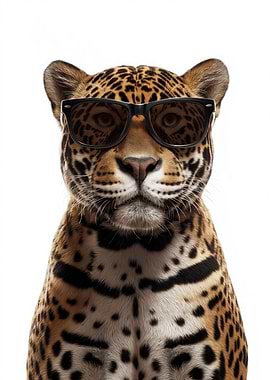 Cool Jaguar with Sunglasses Portrait