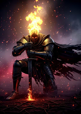 Kneeling Fire Knight