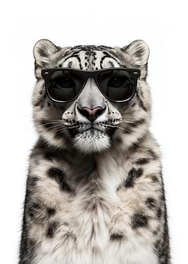 Cool Snow Leopard with Sunglasses