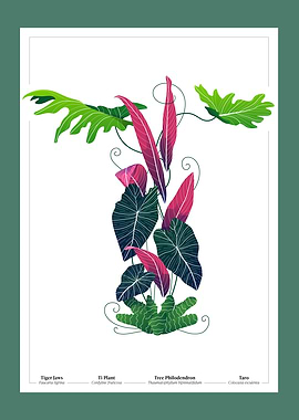 Botanical Illustration of the Letter 'T'