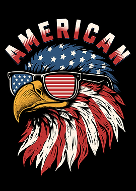 American Eagle with Sunglasses Illustration