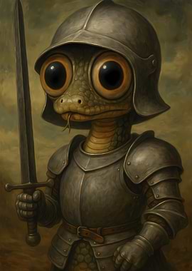 Lizard Knight with Big Eyes