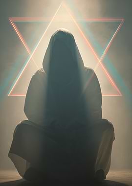 Mystic Figure with Geometric Symbol