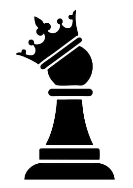 Crowned Pawn Chess Piece Silhouette