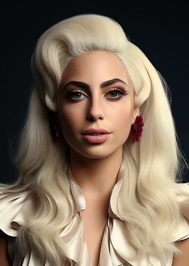 Lady Gaga with Platinum Blonde Hair