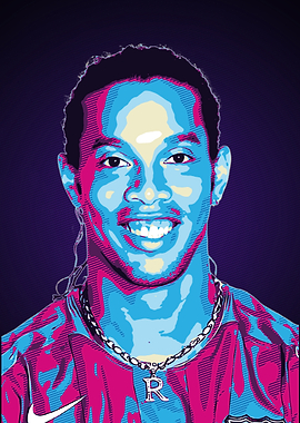 Ronaldinho Portrait Pop Art