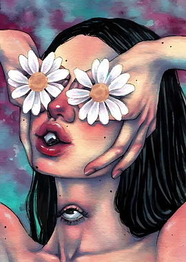 Daisy Eyes Surreal Portrait