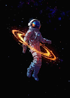 Astronaut in Space with Ring