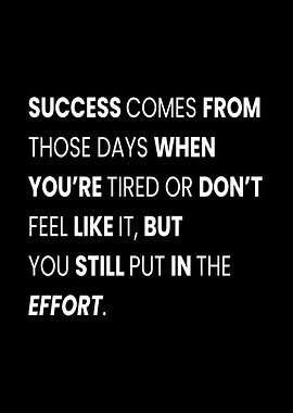 Motivational Success Quote on Black