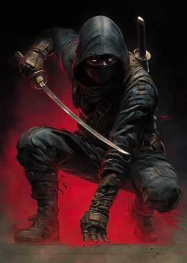 Hooded Ninja with Katana