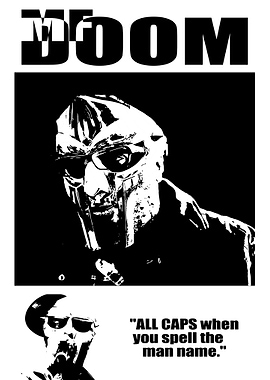 MF DOOM Black and White Portrait