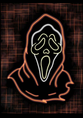 Scream Ghostface Halloween Neon Art
