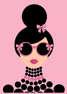 Black Pink Modern Woman Fashion Illustration