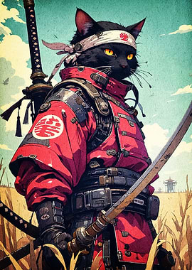 Samurai Cat Warrior