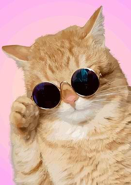 Cool Cat with Sunglasses