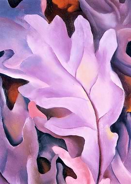 Abstract Floral Painting in Lilac Hues